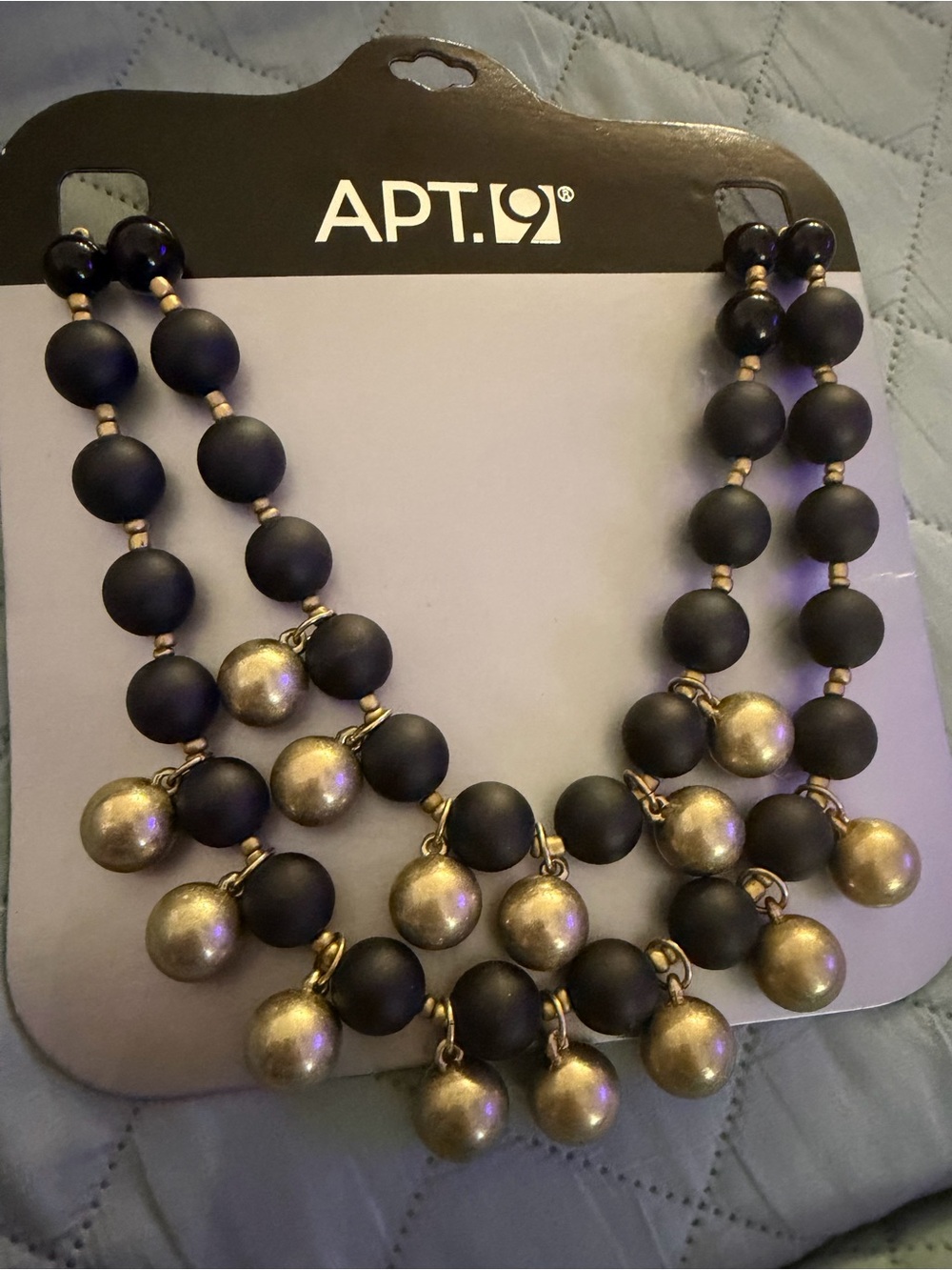Apt. 9 Black and Gold Layered Beaded Necklace